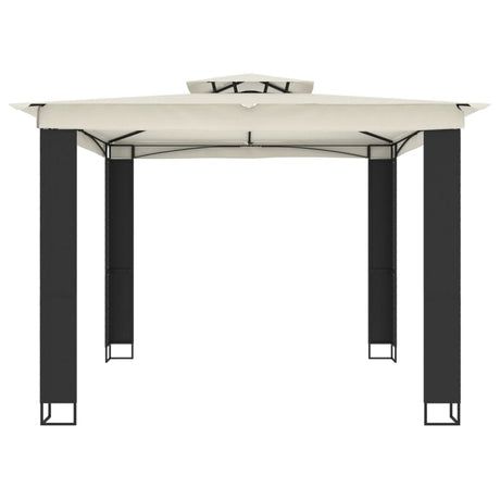 Vidaxx Pavillon mit Doppeldach 2,94x2,94 m cremefarbener Stahl