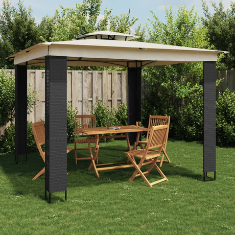 Vidaxx Pavillon mit Doppeldach 2,94x2,94 m cremefarbener Stahl