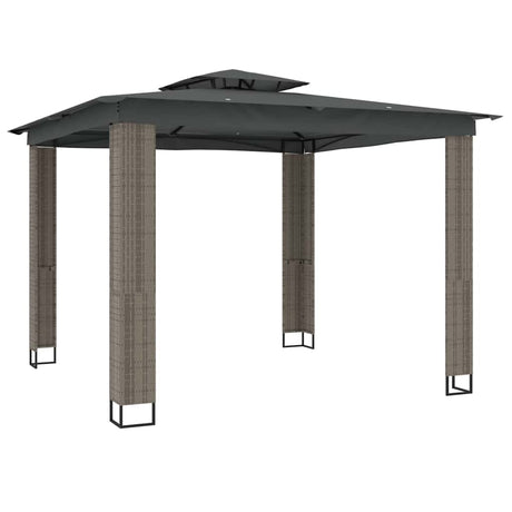 Vidaxl Pavillon mit Doppeldach 2,94x2,94 m Stahl Anthrazit