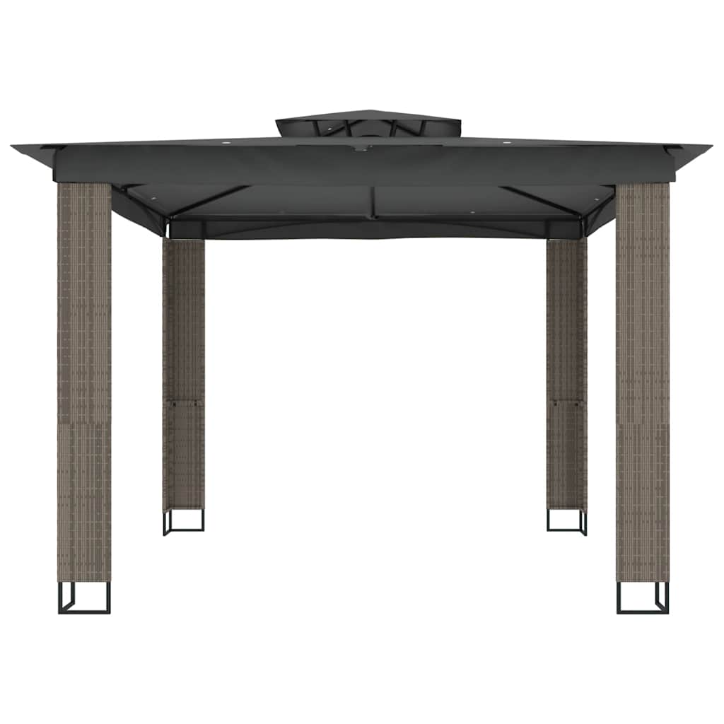 Vidaxl Pavillon mit Doppeldach 2,94x2,94 m Stahl Anthrazit