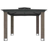 Vidaxl Pavillon mit Doppeldach 2,94x2,94 m Stahl Anthrazit