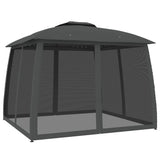 Vidaxx Pavillon mit Gitterwänden und Doppeldach 2,93x2,93 m Stahl Anthrazit