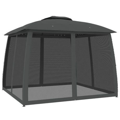 Vidaxx Pavillon mit Gitterwänden und Doppeldach 2,93x2,93 m Stahl Anthrazit
