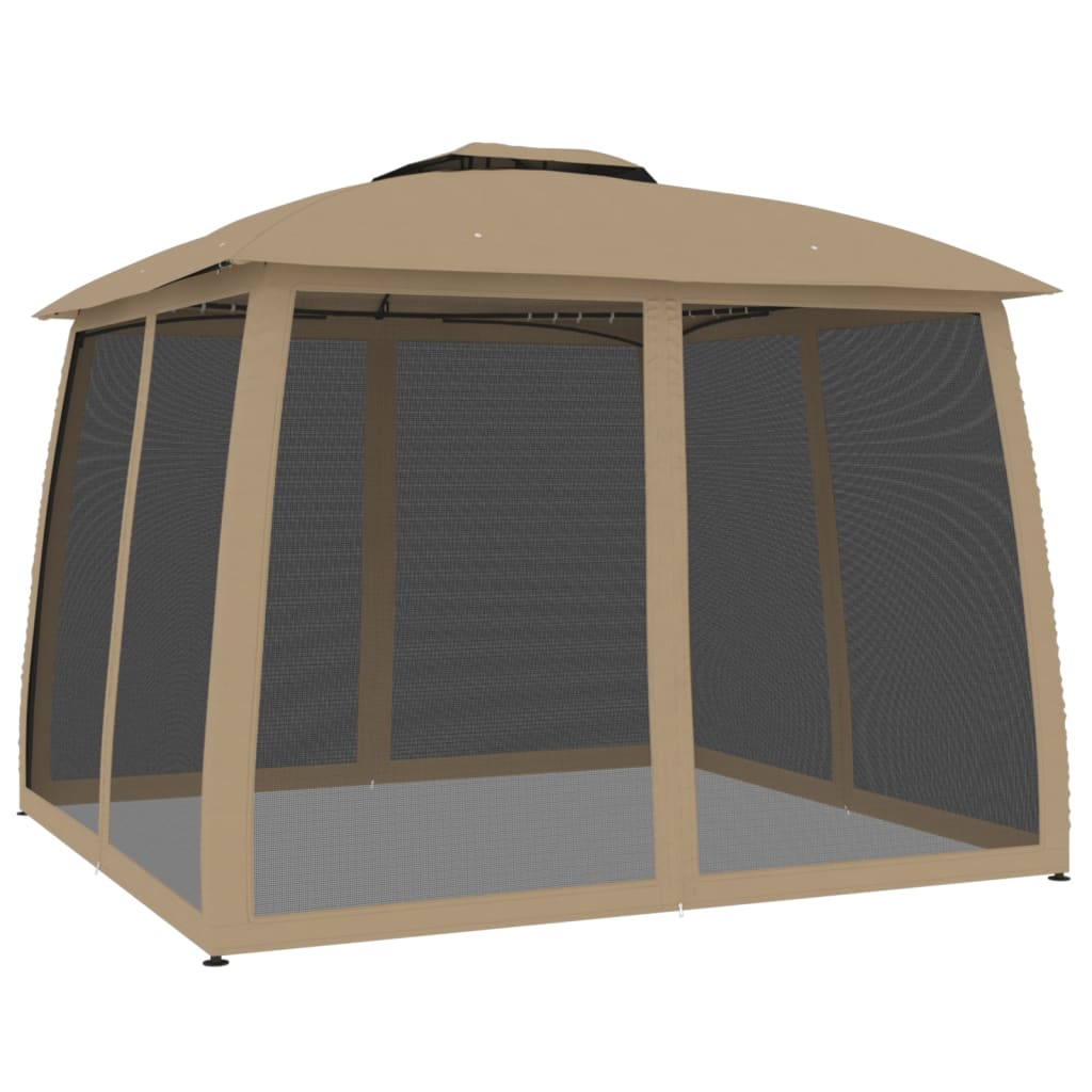 Vidaxl Arbor Side Walls of Mesh y Double Roof 2.93x2.93 M Topo de acero