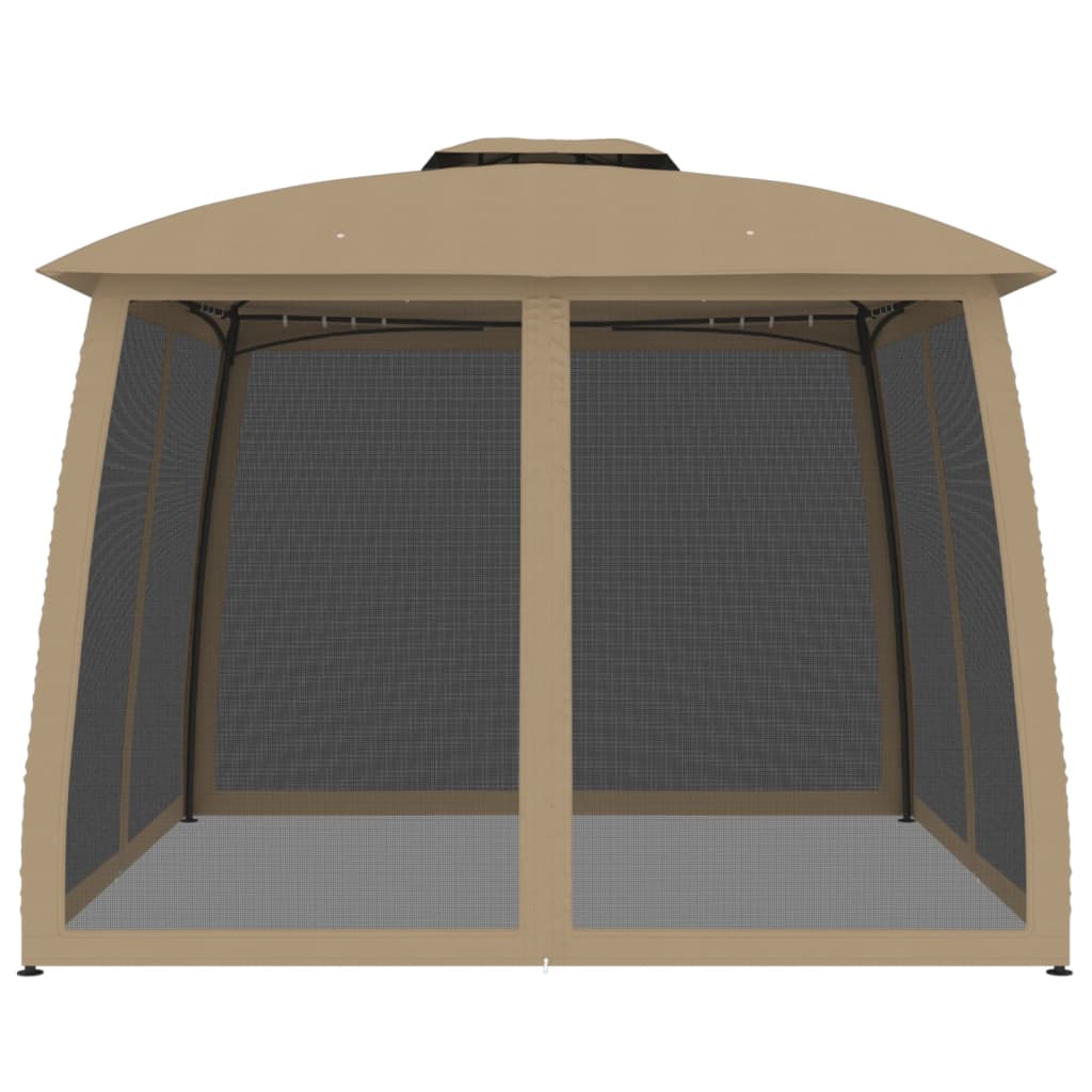 Vidaxl Arbor Side Walls of Mesh y Double Roof 2.93x2.93 M Topo de acero