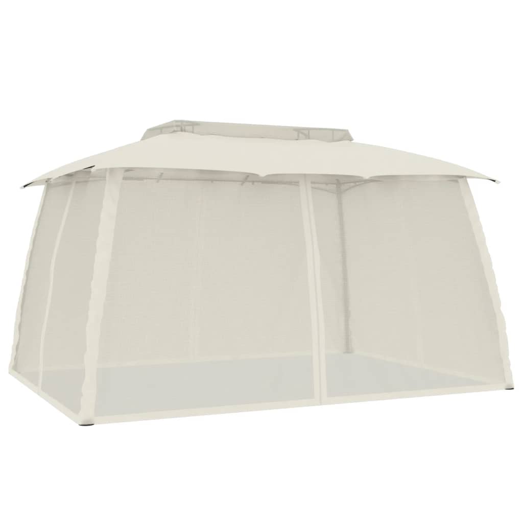 Vidaxl Arbor Side Malls of Mesh et Double Roof 3,93x2.93 m Cream en acier