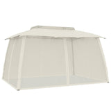 Vidaxl Arbor Side Walls of Mesh and Double Roof 3,93x2,93 M stålcreme