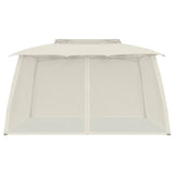 Vidaxl Arbor Side Walls of Mesh y Double Roof 3.93x2.93 M Cream de acero