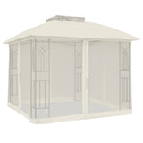 Vidaxl Arbor Side Malls of Mesh et Double Roof 2,94x2,94 M en acier Cream