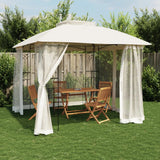 Vidaxx Pavillon-Seitenwände aus Mesh und Doppeldach 2,94x2,94 m Stahl Creme