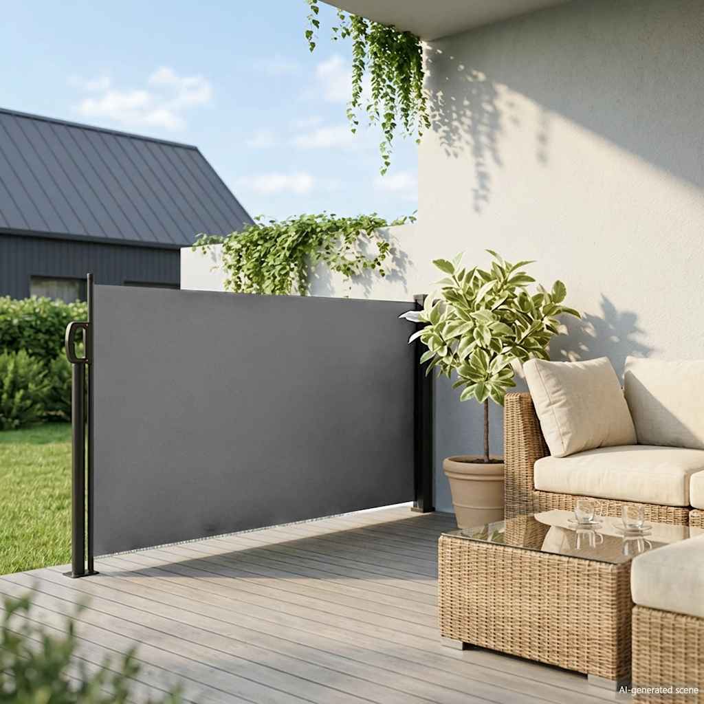 Vidaxx ausziehbarer Windschutz 117x300 cm Anthrazit