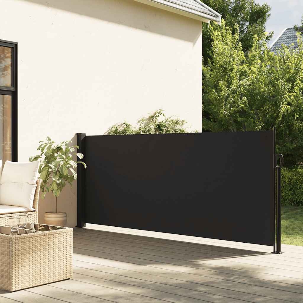 Vidaxx ausziehbarer Windschutz 120x500 cm schwarz