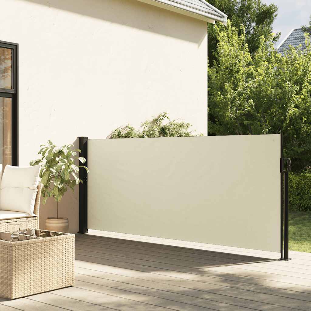 Vidaxx ausziehbarer Windschutz 140x500 cm cremefarben