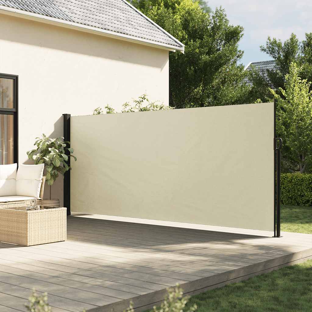 Vidaxl Windshield utvidbar 160x500 cm krem ​​-farget