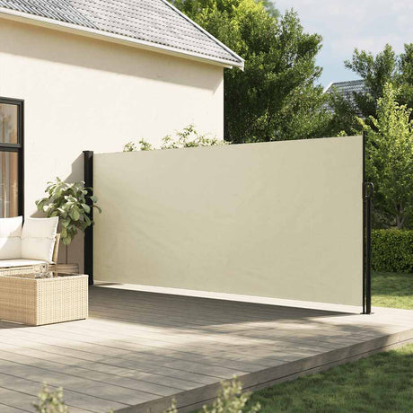 Vidaxx ausziehbarer Windschutz 180x500 cm cremefarben