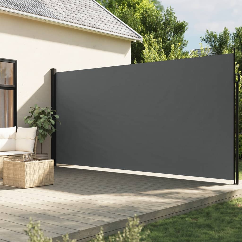 Vidaxl Windshield Extendable 200x500 cm Antracite -farget