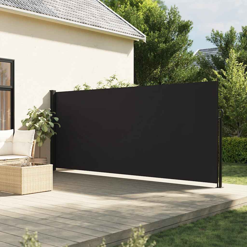 Pare-brise vidaxl extensible 160x600 cm noir