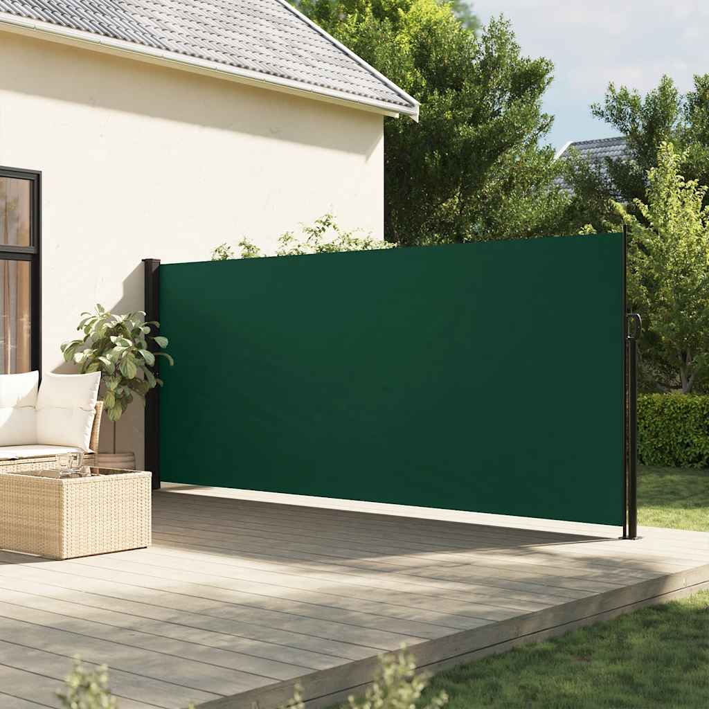 Vidaxl vetrobransko steklo Extendable 160x600 cm temno zelena