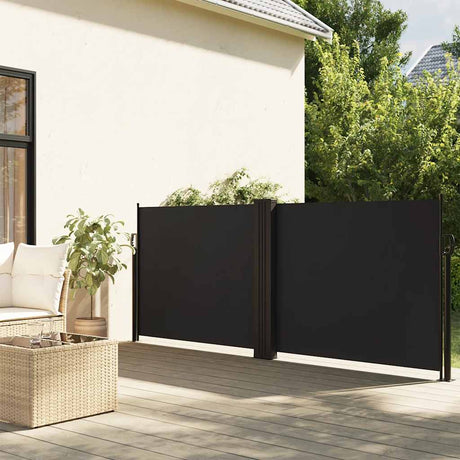 Vidaxx ausziehbarer Windschutz 100x600 cm schwarz