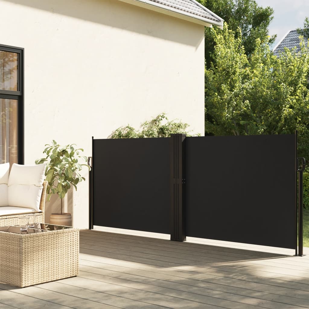 Pare-brise vidaxl extensible 100x600 cm noir