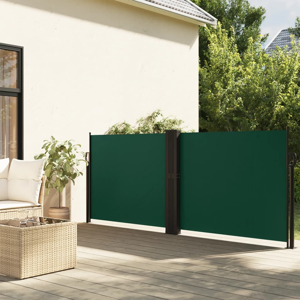 Pare-brise Vidaxl extensible 100x600 cm vert foncé