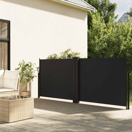 Vidaxx ausziehbarer Windschutz 120x600 cm schwarz
