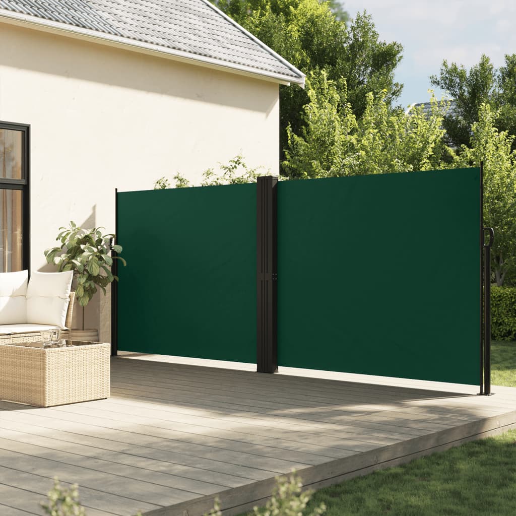 Pare-brise Vidaxl extensible 160x600 cm vert foncé