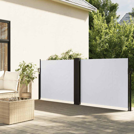 Vidaxx ausziehbarer Windschutz 120x1000 cm weiß