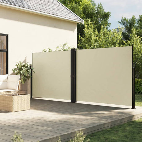 Vidaxx ausziehbarer Windschutz 160x1000 cm cremefarben