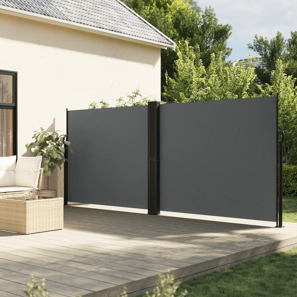 Pare-brise Vidaxl extensible 180x1000 cm anthracite -colored