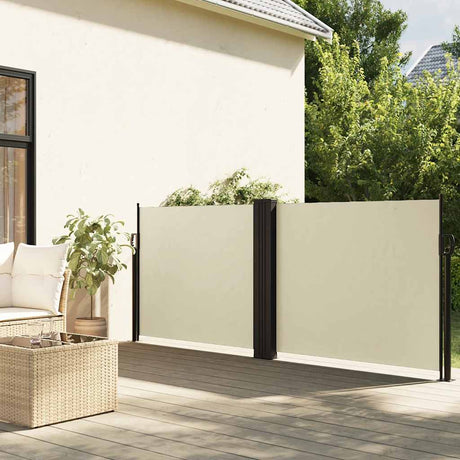 Vidaxx ausziehbarer Windschutz 120x1200 cm cremefarben