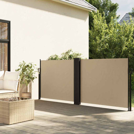 Vidaxx ausziehbarer Windschutz 120x1200 cm beige