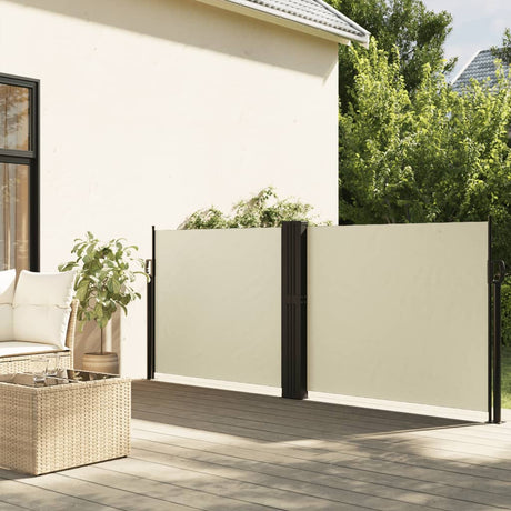 Vidaxx ausziehbarer Windschutz 140x1200 cm cremefarben