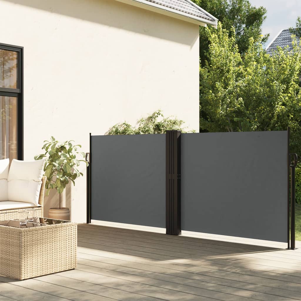 Pare-brise Vidaxl extensible 140x1200 cm anthracite -colored