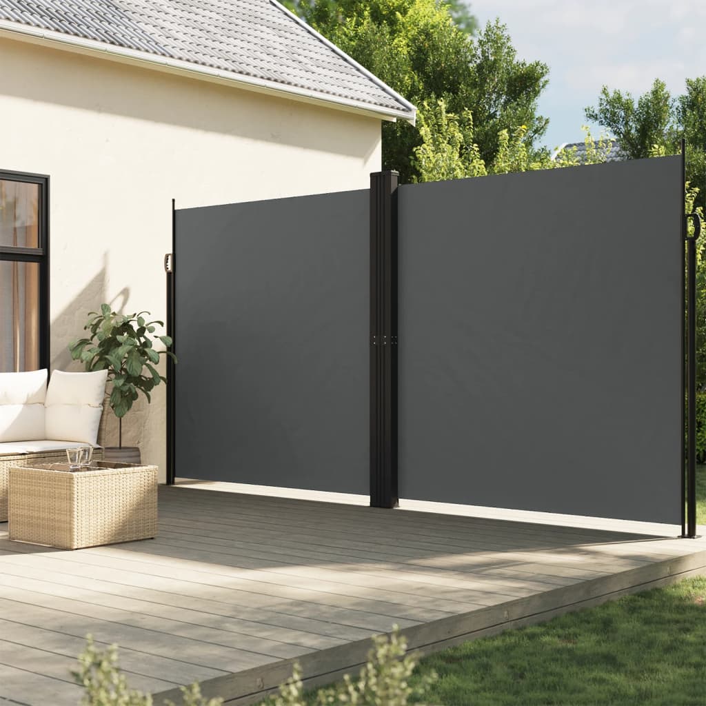 VIDAXL Haveskærm Udvidelig 220x1200 cm Anthracite -farvet