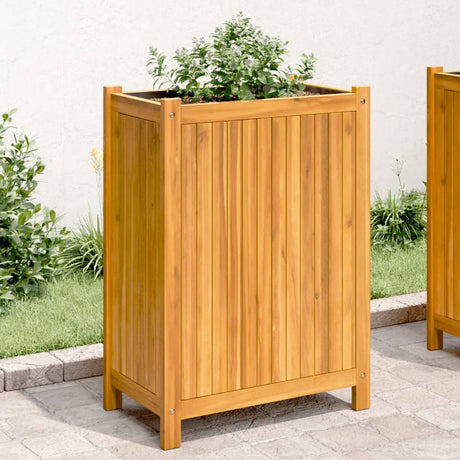 Vidaxx Pflanzgefäß mit Futter 31x31x75 cm aus massivem Akazienholz