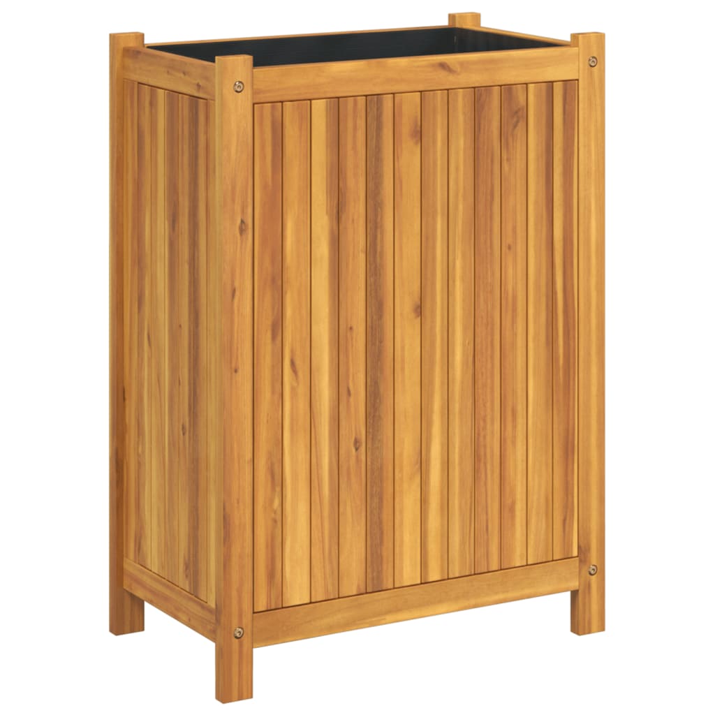 VidaXL Planter with lining 54x31x75 cm Solid acacia wood