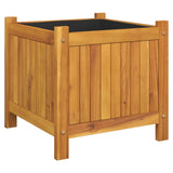 VidaXL Planter with lining 42x42x40 cm Solid acacia wood