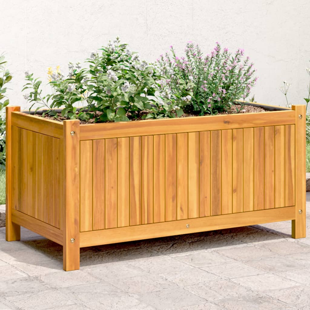 Vidaxl Planter med fôr 80x42x40 cm Solid Acaciahout