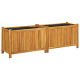 VidaXL Planter with lining 153x38.5x50 cm solid acacia wood