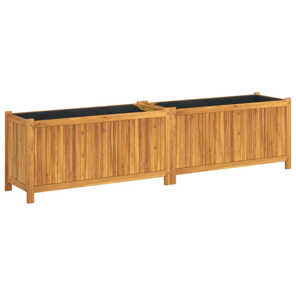 Vidaxx Pflanzgefäß mit Futter 199x38,5x50 cm aus massivem Akazienholz