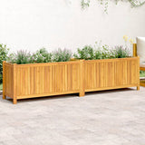 Vidaxl Planter med foring 199x38,5x50 cm solid acaciahout