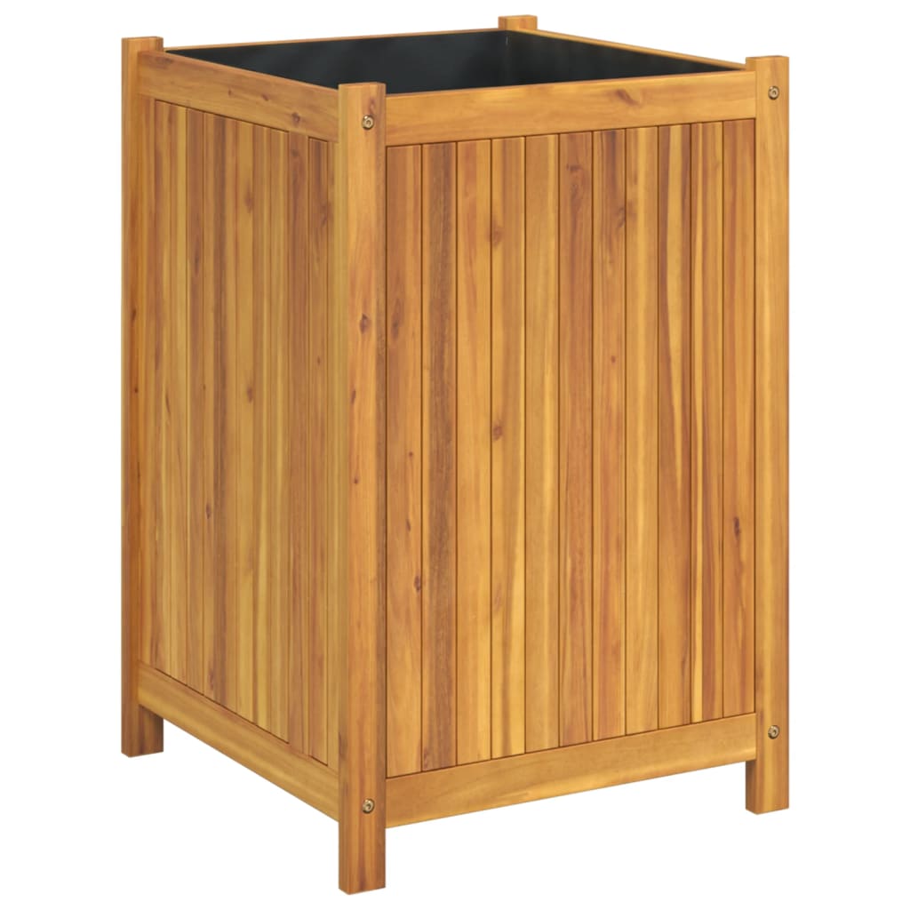 Vidaxl Planter med foder 50x50x75 cm Solid Acaciahout