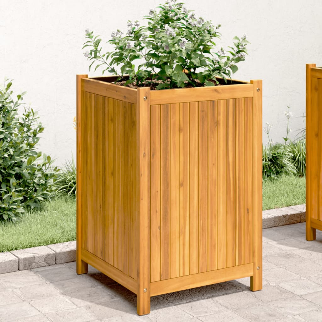 Vidaxx Pflanzgefäß mit Futter 50x50x75 cm aus massivem Akazienholz