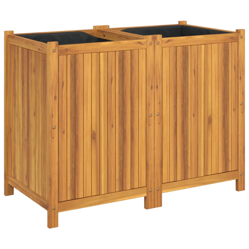 Vidaxl Planter med foder 100x50x75 cm fast acacia -trä