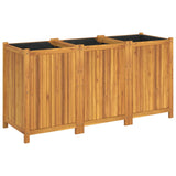 Vidaxl -planter med fôr 150x50x75 cm Solid Acacia Wood