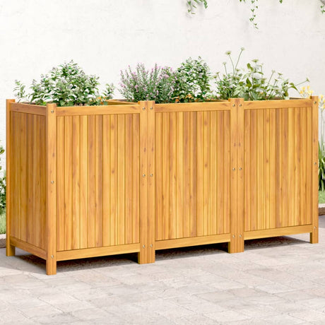 Vidaxx Pflanzgefäß mit Futter 150x50x75 cm aus massivem Akazienholz