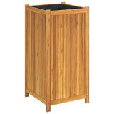 VidaXL Planter with lining 50x50x100 cm solid acacia wood