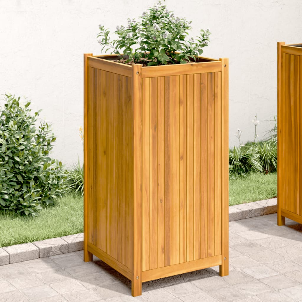 Vidaxx Pflanzgefäß mit Futter 50x50x100 cm aus massivem Akazienholz