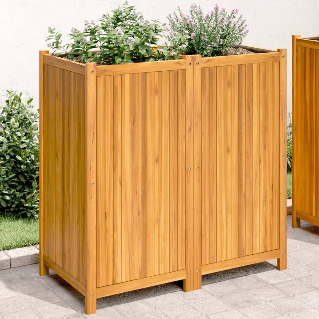 Vidaxl planter med foring 100x50x100 cm solid acaciahout